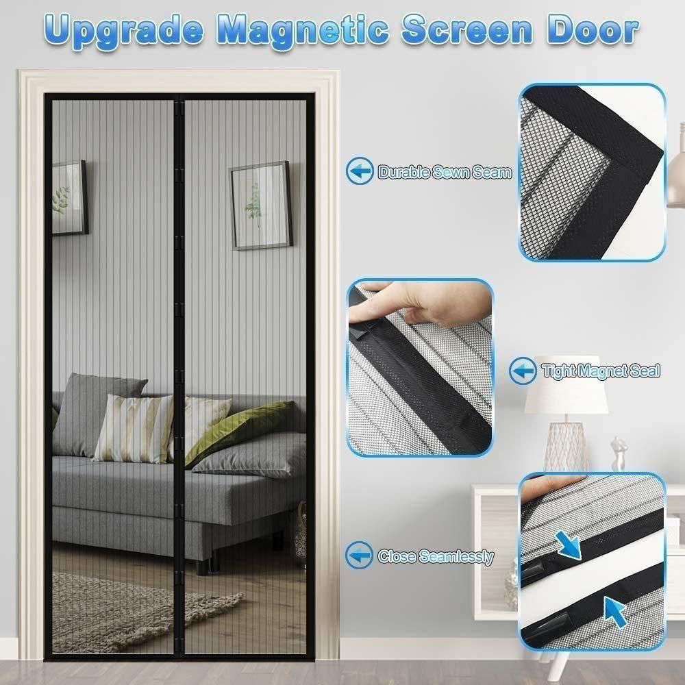 Mesh Magnetic Mosquito Screen Door Net Curtain with Magnets Reinforced Polyester