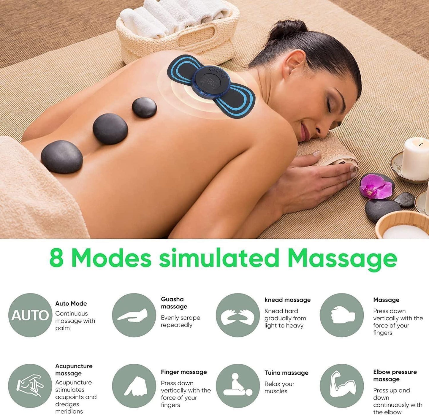 Mini Massager with 8 Modes and 19 Strength Levels-Rechargeable Electric Massager