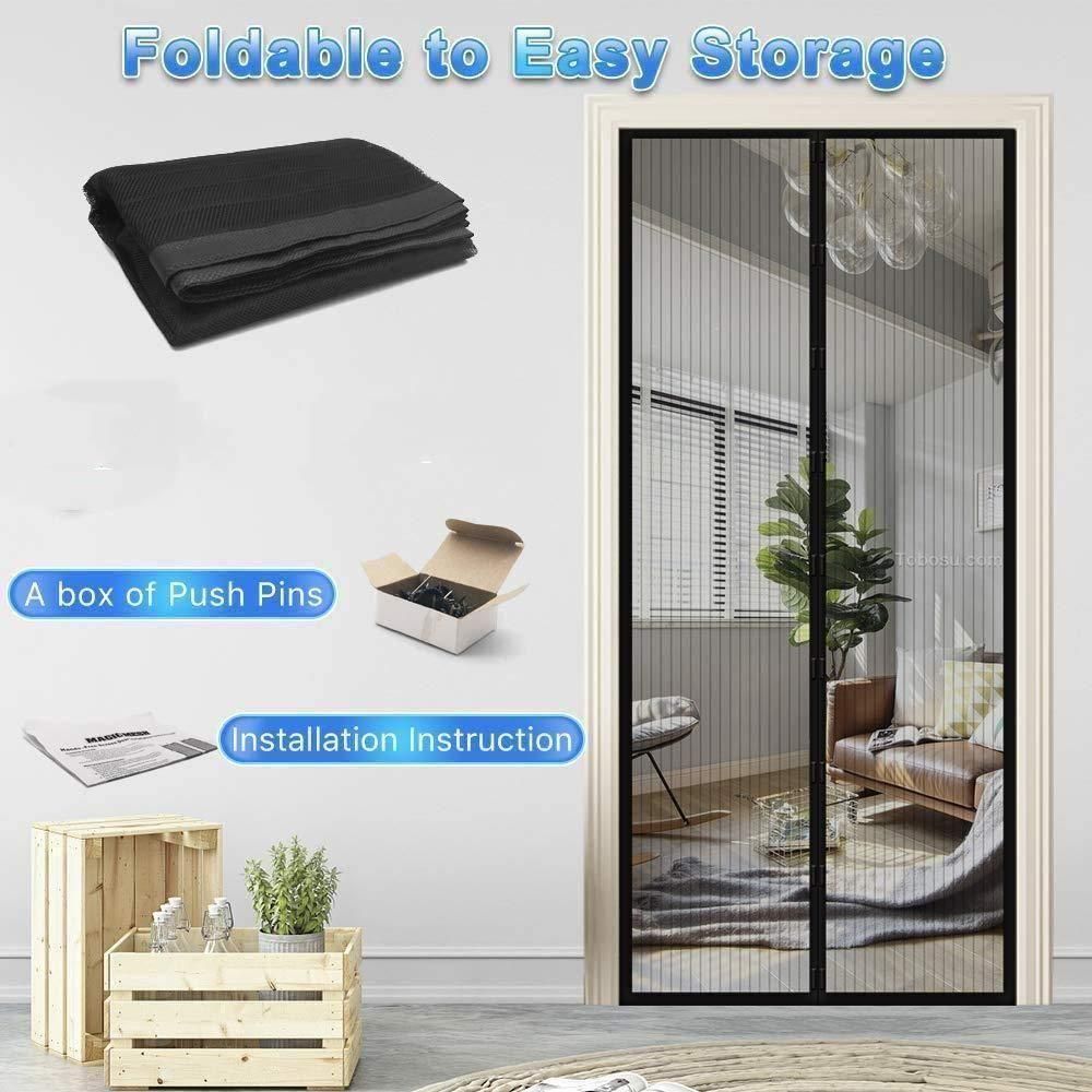 Mesh Magnetic Mosquito Screen Door Net Curtain with Magnets Reinforced Polyester