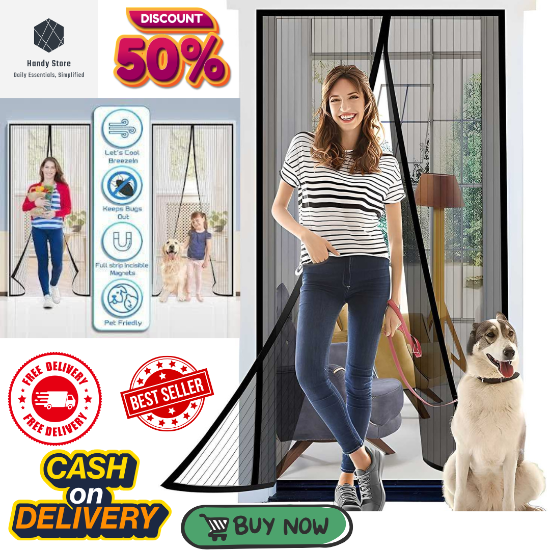 Mesh Magnetic Mosquito Screen Door Net Curtain with Magnets Reinforced Polyester
