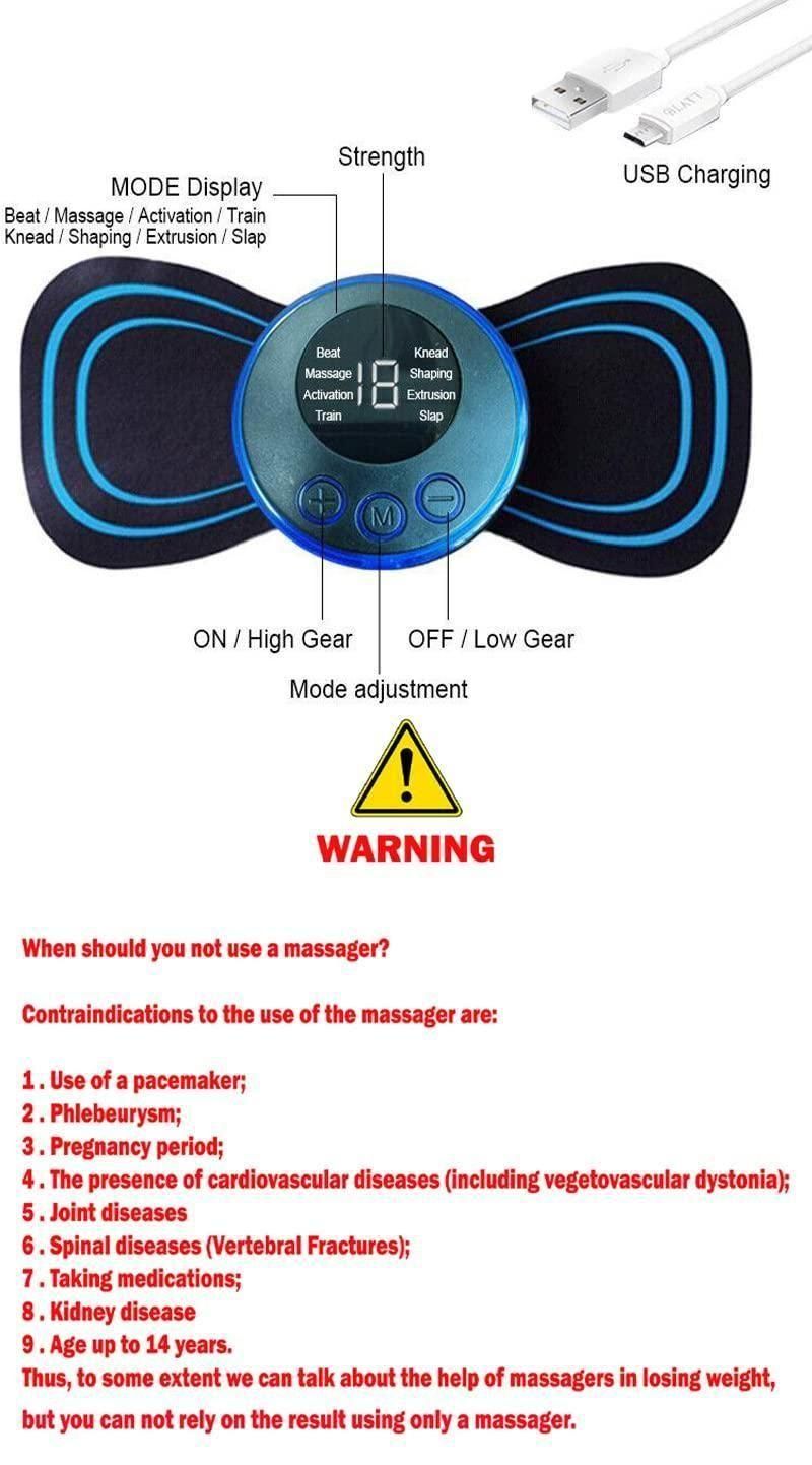 Mini Massager with 8 Modes and 19 Strength Levels-Rechargeable Electric Massager