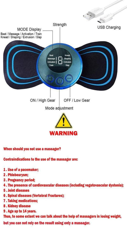 Mini Massager with 8 Modes and 19 Strength Levels-Rechargeable Electric Massager
