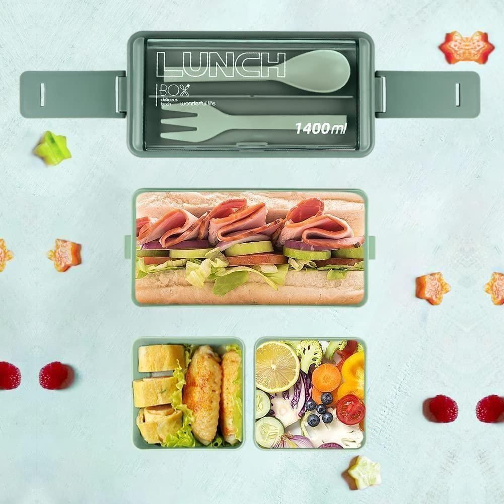 Bento Box Lunch Box Stackable - Leak-Proof Bento Box – Stackable Lunch Container for Adults/Kids, Microwave Safe