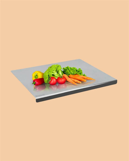 Stainless Steel Chopping Board (35x31cm) - Premium Stainless Steel Chopping Board – Rust-Resistant, Anti-Bacterial (35x31cm)