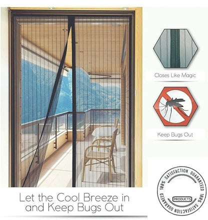 Mesh Magnetic Mosquito Screen Door Net Curtain with Magnets Reinforced Polyester